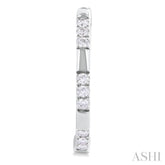 1/4 ctw  Sectioned Round Cut Diamond Fashion Hoop Earring in 14K White Gold
